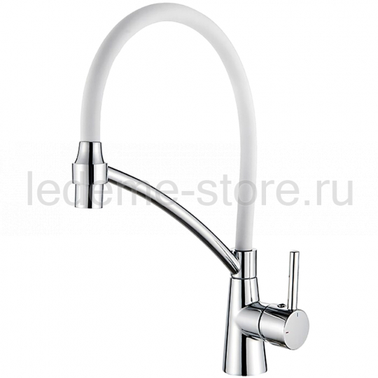 LEDEME   смеситель д\кухни  L 4399-3  белый+хром   /10    