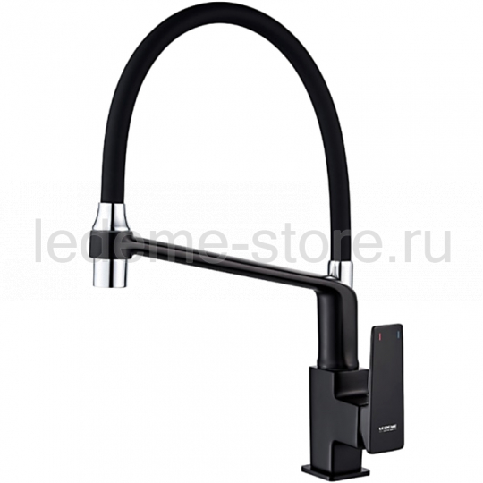 LEDEME   смеситель д\кухни  L 4078 В- 2  черный+черный     