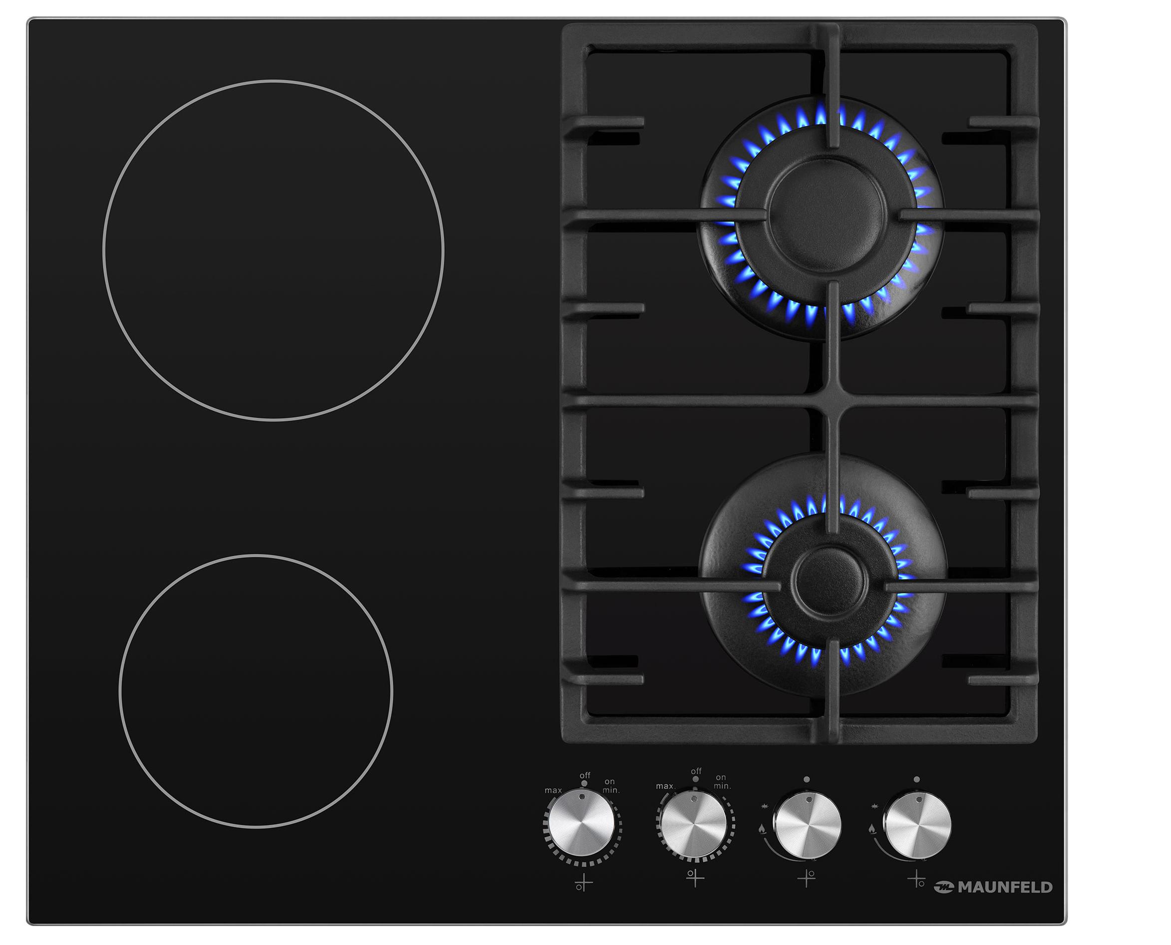 MAUNFELD  варочная панель комбинированная    EEHG  64.2 VC.3 CB/KG   черн.,стекло,2+2