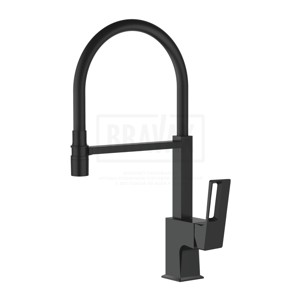 LEDEME   смеситель д\кухни  L 4092B-2  черный   /8 _