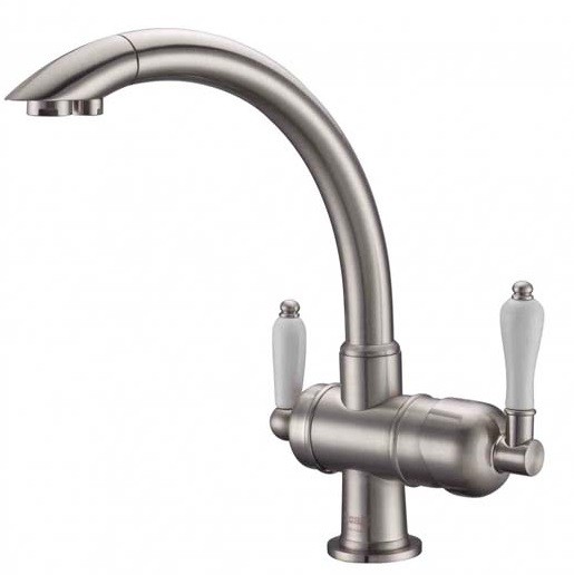 ZORG смеситель + кран д/фильтра   ZR 327 YF NICKEL     НОВИНКА