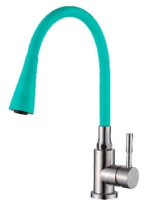 LEDEME   смеситель д\кухни  L 74199- 11 силикон бирюзовый          /////////////////