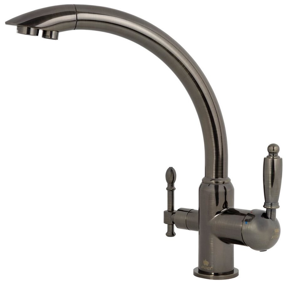 KAISER  смеситель для кухни  Vincent   31244-1    старая бронза+чистая вода      8*