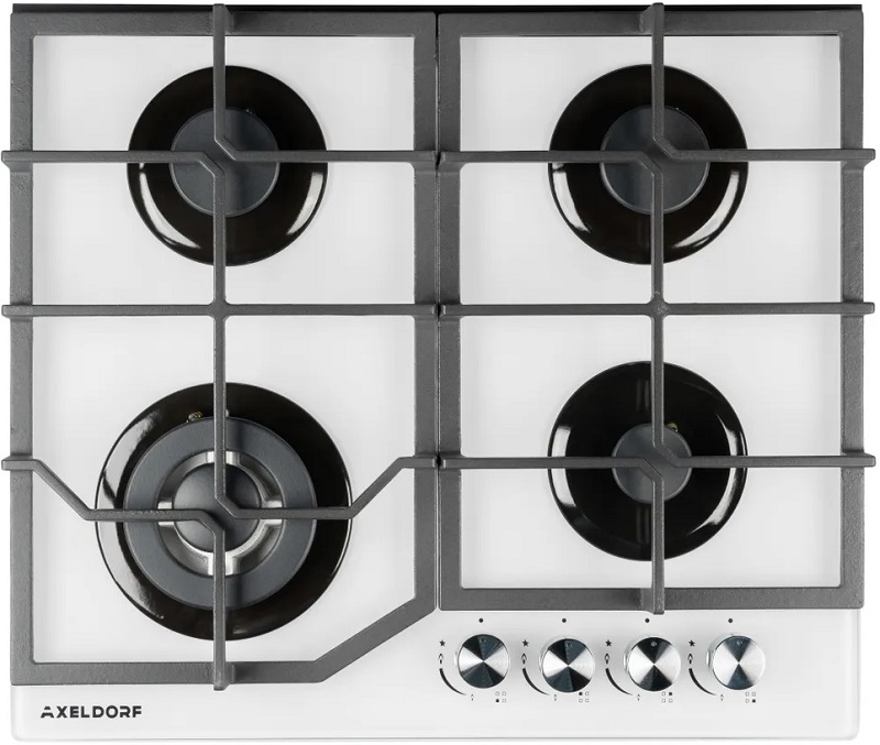 AXELDORF  панель газовая стекло бел/хром   GH-0602-3 WHITE LUXE 