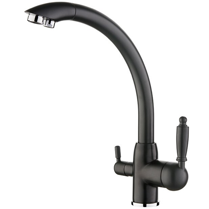 LEDEME   смеситель д\кухни  L 4455 F-3  чёрный   /10 _   