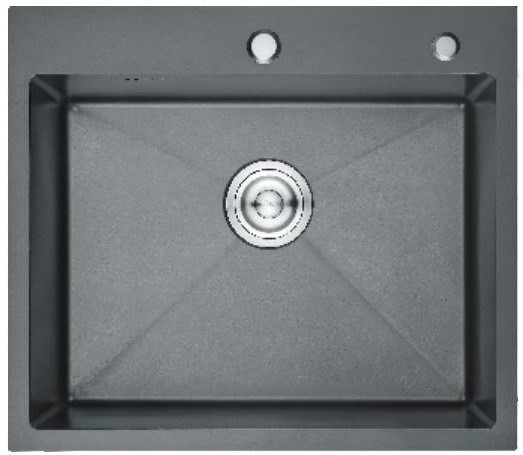 LEDEME  кухонна мойка  RK 36050 В  (600*500)   графит   /5