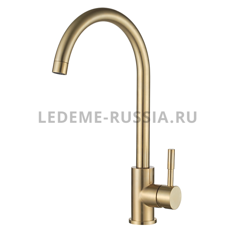 LEDEME   смеситель д\кухни  L 4998 Y-3  злт.сатин    ////////