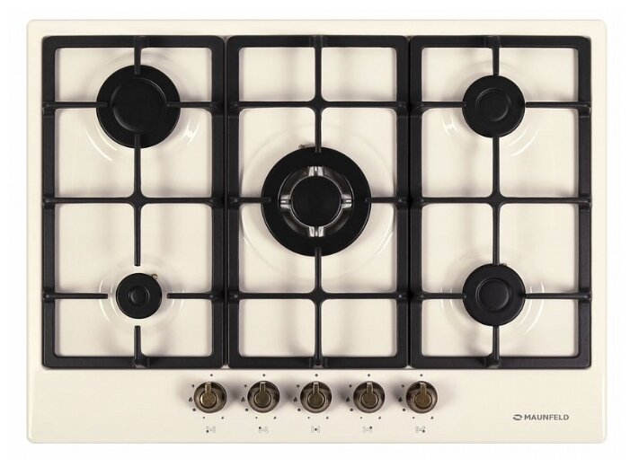 MAUNFELD  варочная панель газовая 70см     EGHE  75.33 CBG 2.R/G   слн кость, РУСТИК  _