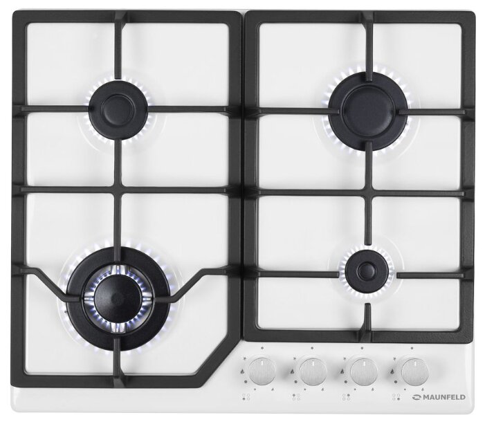 MAUNFELD  варочная панель газовая     EGHE  64.43 CW/G     белая, чугун, экспресс