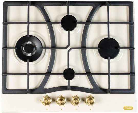 FALKEN   варочная  панель газовая классик   HG-602-1 RETRO BEIGE     беж./брнз