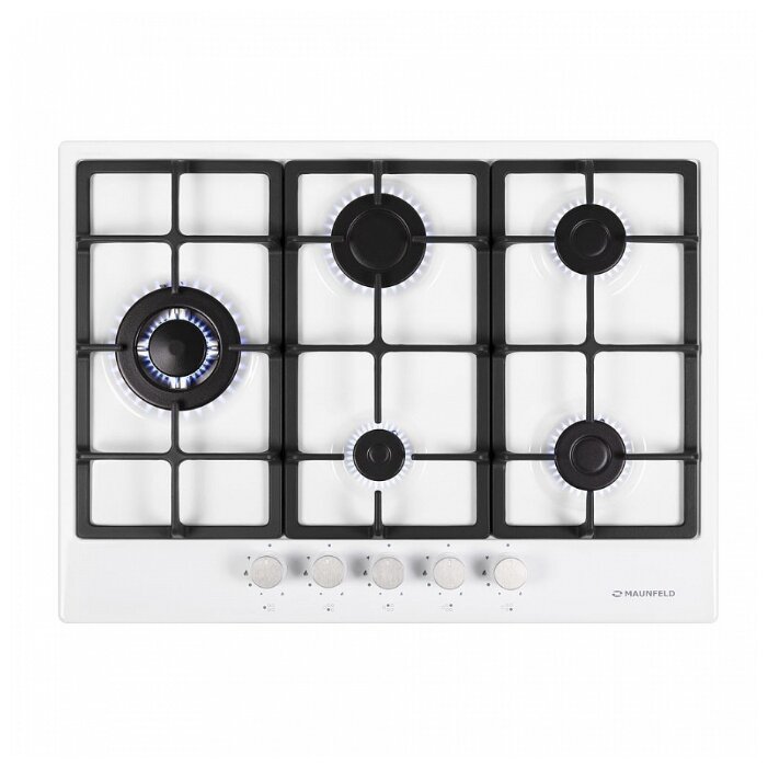 MAUNFELD  варочная панель газовая 70см     EGHE  75.33 CW/G   белая,экспресс  _