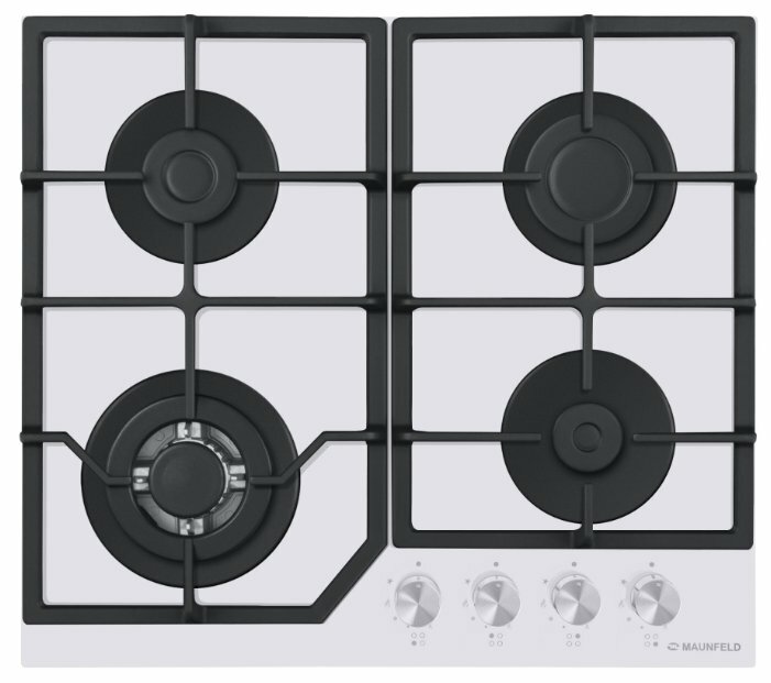 MAUNFELD  варочная панель газовая     EGHG  64.43 CW/G      стекло, белая, эксп.