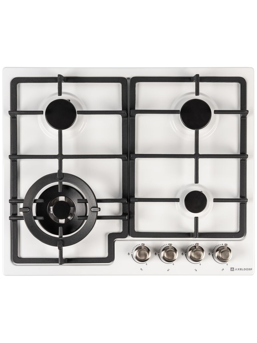 AXELDORF  варочная  панель газовая классик   GH-0615-3-2 CHROME RETRO WHITE   белая/хром