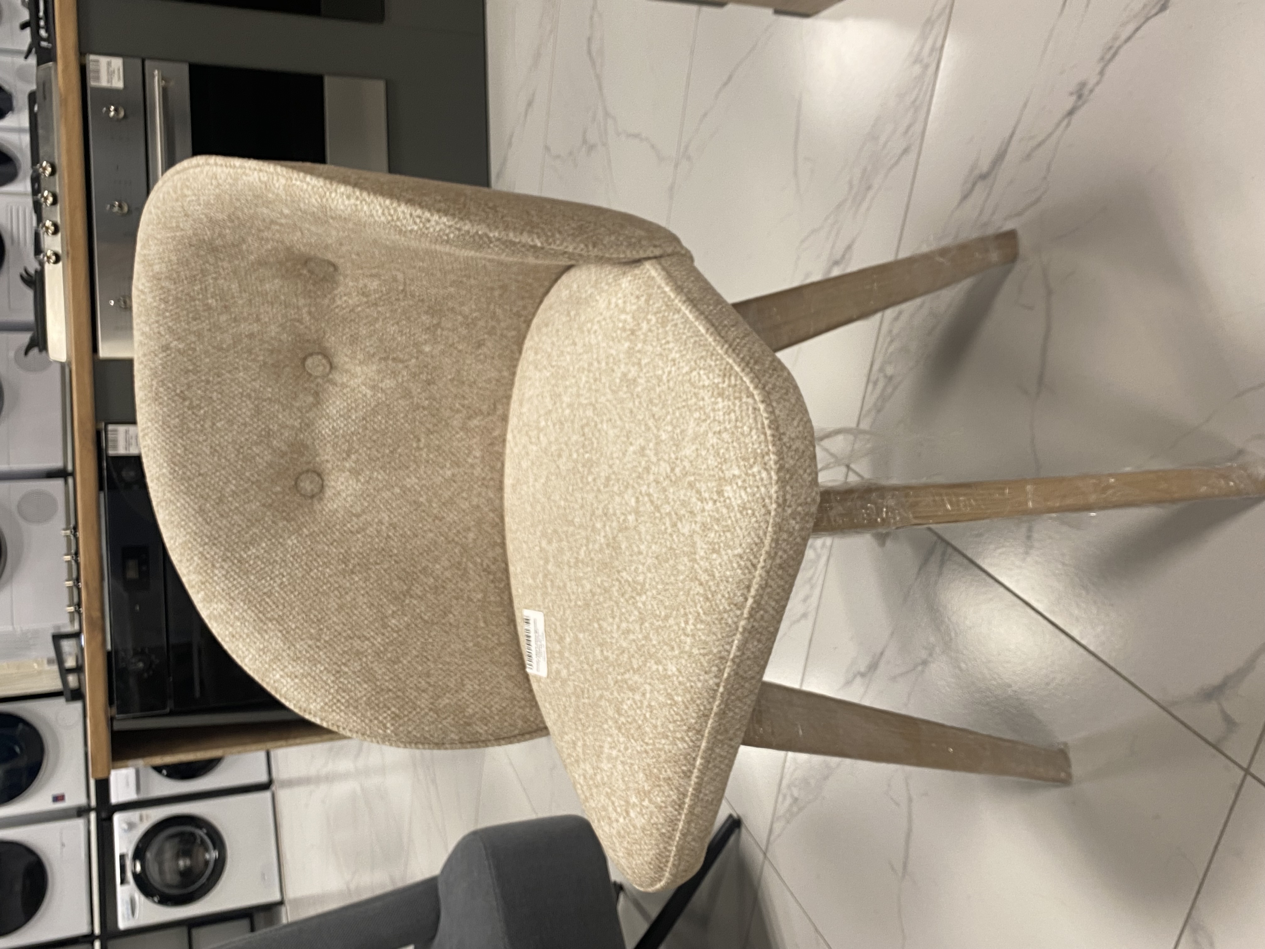 Стул ТЕЙЯ деревянная опора ПМ (ткань Bubble 1 Cream, опора Натурал.)