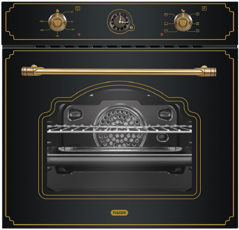 FALKEN  духовой шкаф электрический   черн.брнз EO 6106-2 RETRO BLACK    
