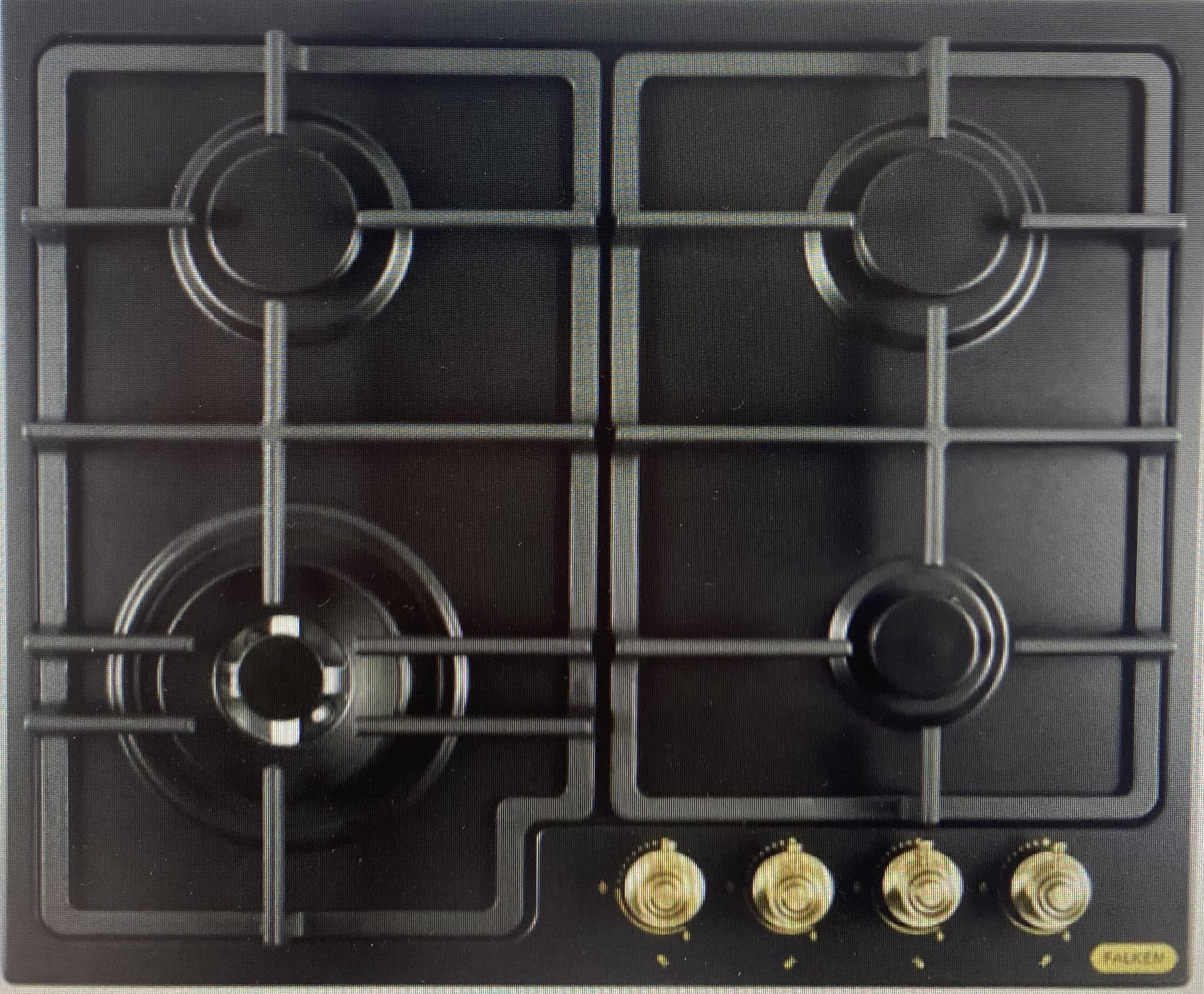 FALKEN   варочная  панель газовая классик   HG-616-2 RETRO BLACK   черн/брнз