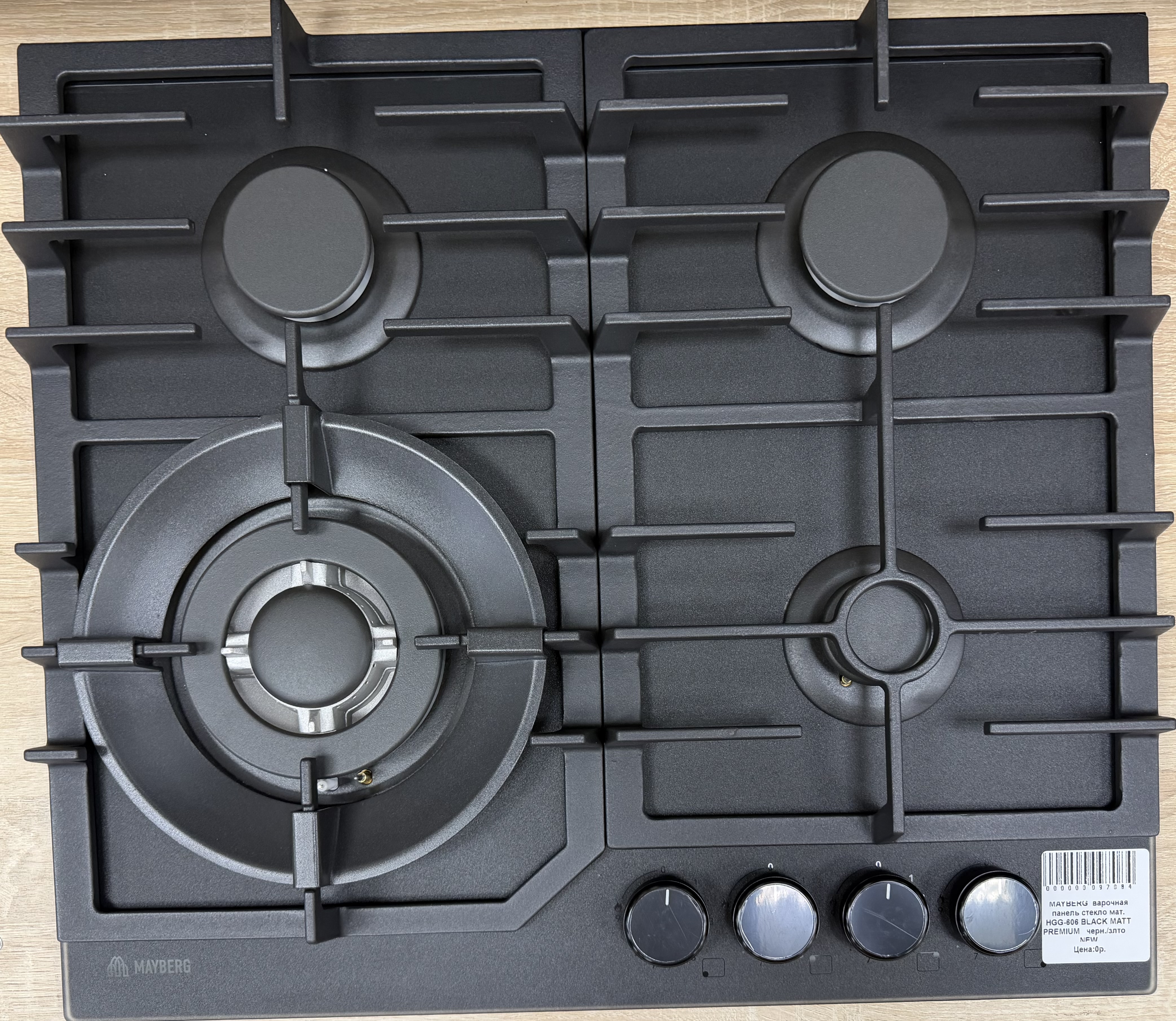 MAYBERG  варочная панель стекло мат. HGG-606 BLACK MATT PREMIUM   черн.     