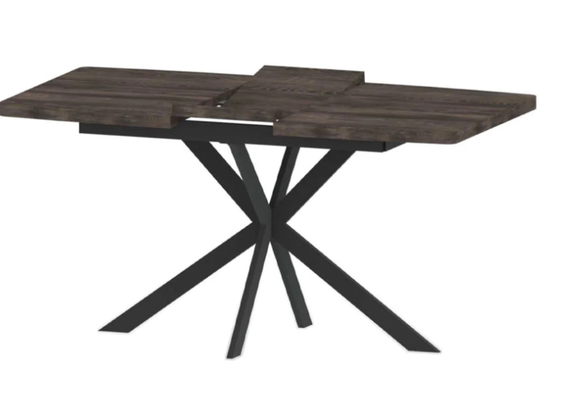 Стол СОМАЛИ 2 ламинат (1200х800/1500) дуб Мербау,каркас черный матовый (опора 58 черн.мат)