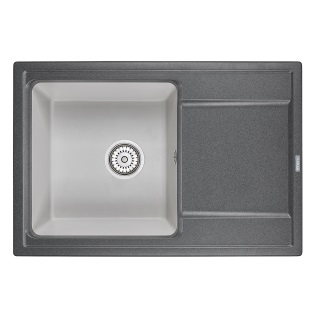 HIBRID  Мойка кварц   HI-74  чаша+крыло  Черный-Арктик  740*500     /////////////