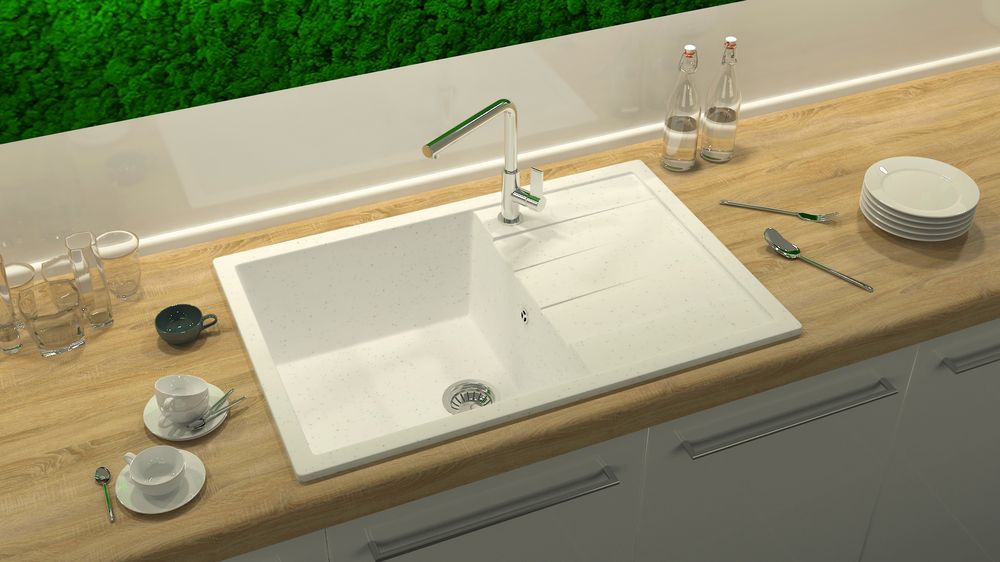 ZETT lab   мойка для кухни   161     чаша+крыло 750*505   (без сифона)