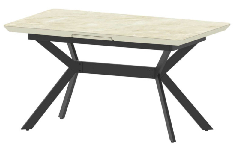 Стол ДАЙМ 3 пластик HPL (1400х800/1700) Саломе,вставка Baut,МДФ черн.(опора 40черн.мат)