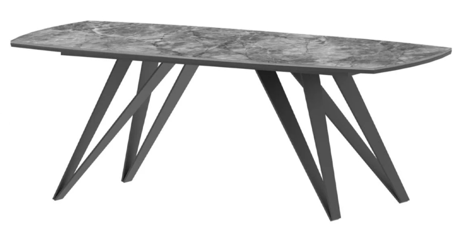 Стол ДИАМОНД керам.(2000/905) Золотой нефрит.,МДФ черн.матовый (опора 66 1-2 части, черн.мат)