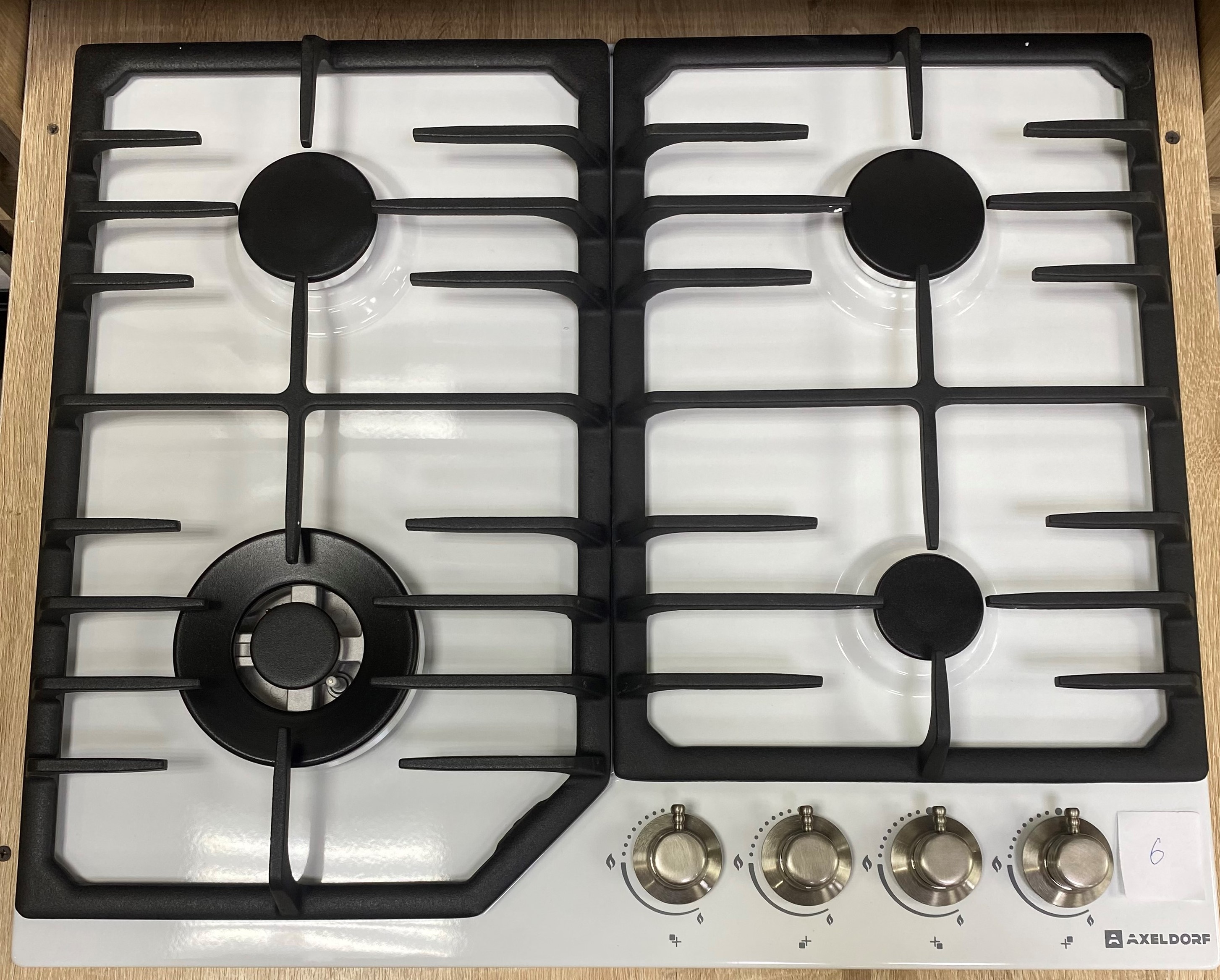 AXELDORF  варочная  панель газовая классик   GH-0611-3-2 CHROME RETRO WHITE   белая/хром  _