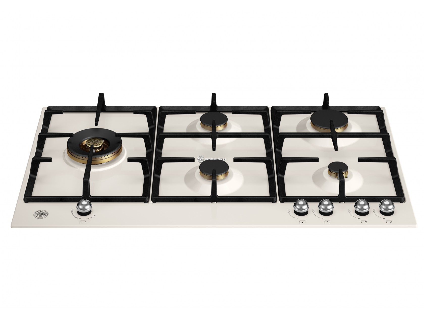 BERTAZZONI  варочная панель газовая 90см   P905LHERAC    слон.кость/медь  //