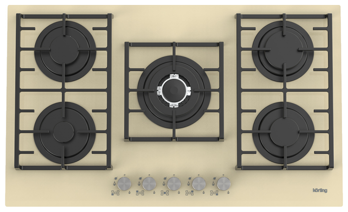 KORTING   варочная панель газовая   HGG 9835 CTB     стекло,беж, 90   _