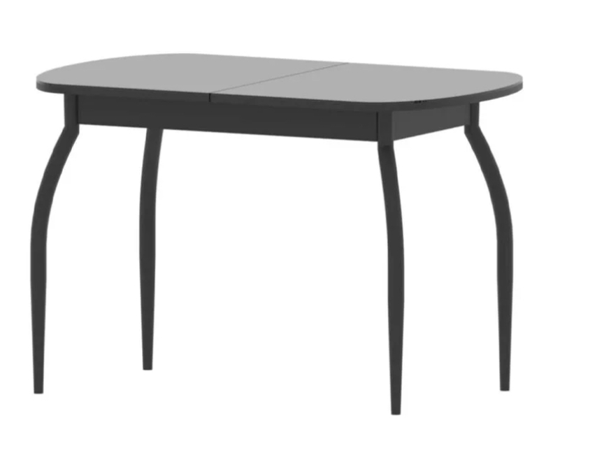 Стол СОЛЬДИ мини стекло (900х600/1200) стекло белое,ЛДСП белый,бабочка из стекла (опора 1 хром)